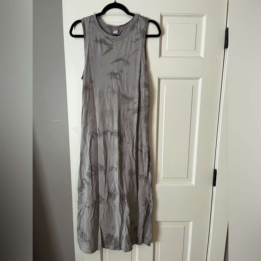 Midi tie-dye sleeveless casual dress